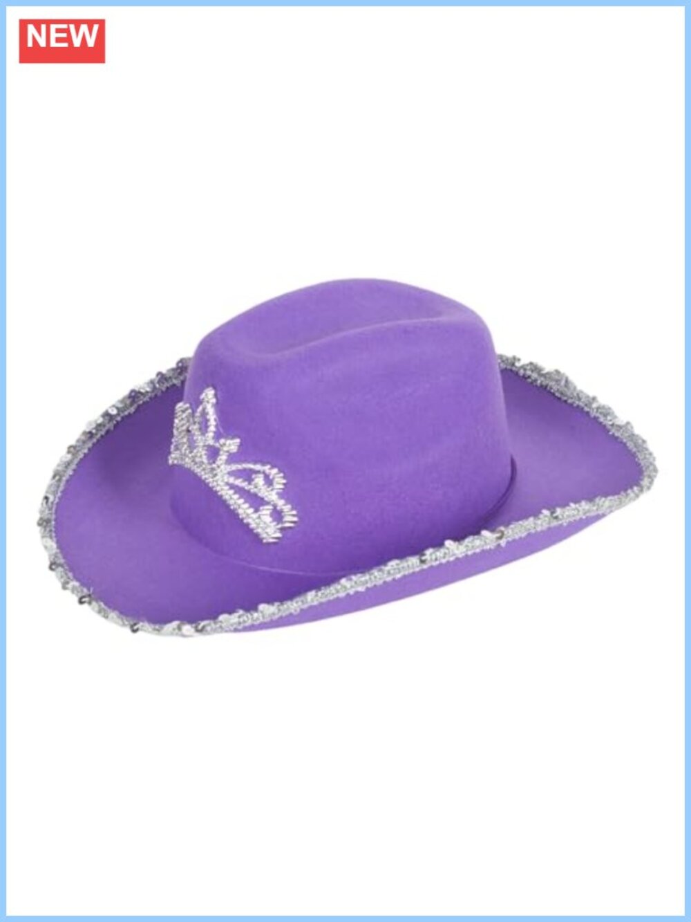 Sparkly Cowboy Hat Sequin Tiara Crown Western Disco Party Bachelorette